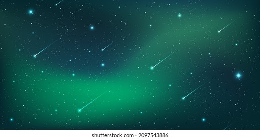 Galaxie und Kometen Hintergrund mit Nebel-Kosmos. Stardust und leuchtend leuchtende Sterne in universellen. Vektorgrafik.