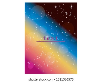 Galaxy comic. Universe with stars, Vector. Text