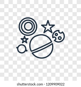 Galaxy concept vector linear icon isolated on transparent background, Galaxy concept transparency concept in outline style
