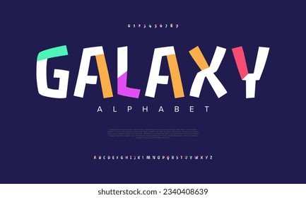 Galaxy creative modern urban alphabet font. Digital abstract moslem, futuristic, fashion, sport, minimal technology typography. Simple numeric vector illustration