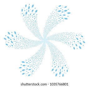 Galaxy curl spin. Element burst done from randomized galaxy items. Vector illustration style is flat iconic symbols.