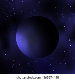 Galaxy. Dark planet. Milky way stars and star-dust in deep space / cosmos. Stars of a planet and galaxy in a free space. A glorious, rich star forming nebula.