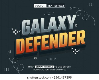 galaxy defender editable text, font effect, 3d text for title