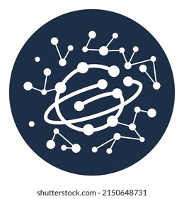 Galaxy Digital Corporation logo, icon in circle isolated on white background. Vector illustration.