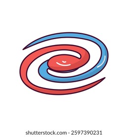 Galaxy doodle color line icon with white background vector stock illustration