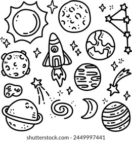 galaxy doodles element design for templates.