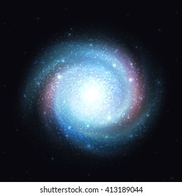 Galaxy effect spiral  realistic. Clusters of stars planets.  Milky Way background element 