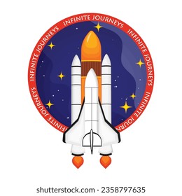 Galaxy element. rocket launch vector