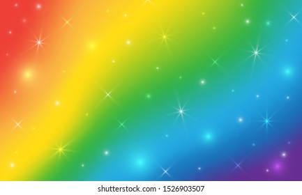Galaxy fantasy background with rainbow color and fairy stars