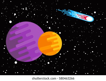 galaxy flat design vector illustration