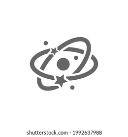 Galaxy flat icon. Constellation pictogram for web. Line stroke. Isolated on white background. Vector eps10