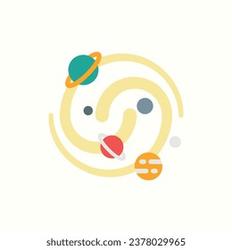 galaxy flat icon, isolated icon in light background, perfect for website, blog, logo, graphic design, social media, UI, mobile app