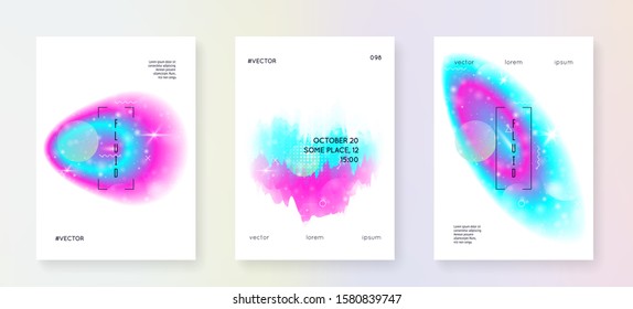 Galaxy flyer. 3d magic dreamer unicorn sparkles. Holographic gradients. Galactic science template set with planets, sun, deep fluid light. Galaxy flyer with universe shapes and star dust.