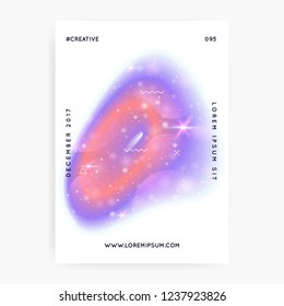 Galaxy flyer. Holographic gradients. 3d magic dreamer unicorn sparkles. Solar, Futuristic science template with planet, sun, deep fluid light. Galaxy flyer with universe shapes and star dust.