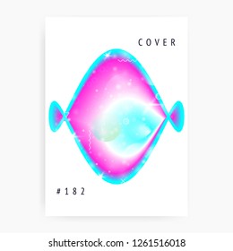Galaxy flyer. Holographic gradients. 3d magic dreamer unicorn sparkles. Futuristic, Stellar science template with planet, sun, deep fluid light. Galaxy flyer with universe shapes and star dust.