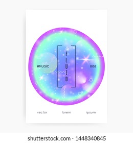 Galaxy flyer. Planetary, Starry science cover with planet, sun, deep fluid light. Holographic gradients. 3d magic dreamer unicorn sparkles. Galaxy flyer with universe shapes and star dust.