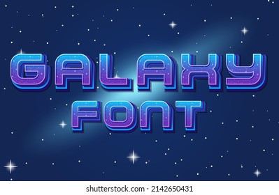 Galaxy font logo on space background illustration