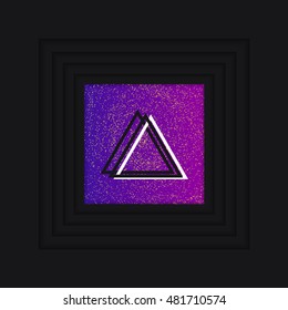 Galaxy in a gift box. Abstract background for brochure, flyer. Minimalistic design. Creative concept. Vector illustration EPS10. Surprise - the milky way as a gift. Sacred geometry print.