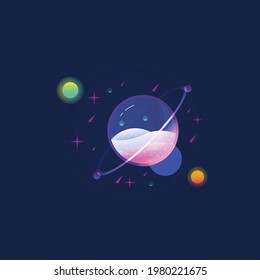 Galaxy Glass globe illustration sign 