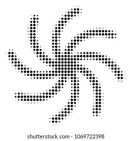 Galaxy halftone vector icon. Illustration style is dotted iconic Galaxy icon symbol on a white background. Halftone texture is circle items.