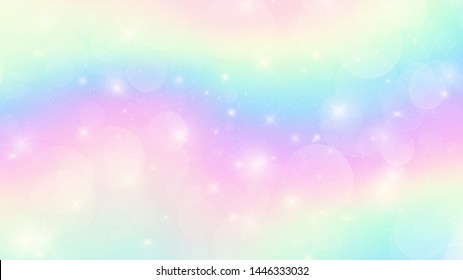 Galaxy holographic fantasy background in pastel colors. EPS 10