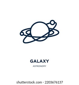 galaxy icon from astronomy collection. Thin linear galaxy, space, science outline icon isolated on white background. Line vector galaxy sign, symbol for web and mobile