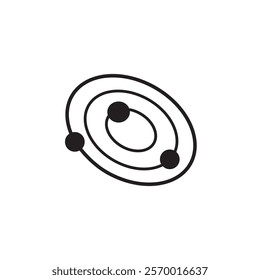 Galaxy icon black and white vector outline sign