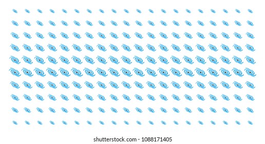 Galaxy icon halftone pattern, designed for backgrounds, covers, templates and abstraction effects. Vector galaxy items organized into halftone matrix.
