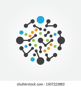 Galaxy icon molecule, circle abstract icon