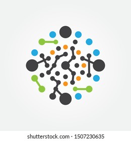 Galaxy icon molecule, circle abstract icon