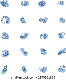 Galaxy icon set pack, illustration, vector, on a white background.