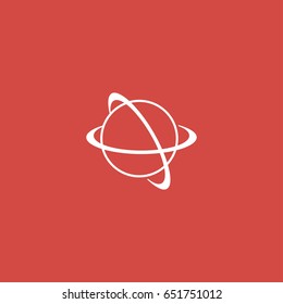 galaxy icon. sign design. red background