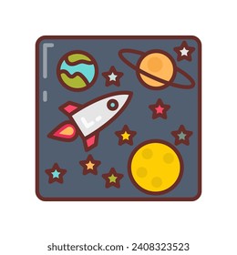 Icono de galaxia en vector. Ilustración