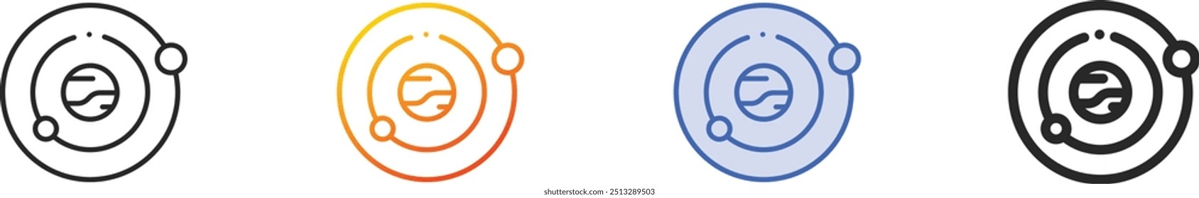 galaxy icon.Thin Linear, Gradient, Blue Stroke and bold Style Design Isolated On White Background