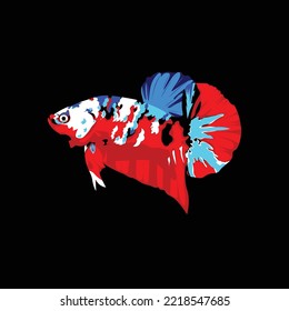 Galaxy koi betta fish. Vector illustration.