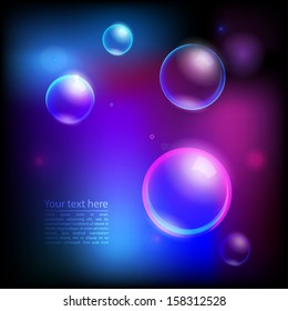 Galaxy light background with bubbles