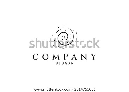Galaxy logo design template in open space with a spiral inside.