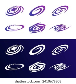 Logo de Galaxy, agujero, espiral. Vector de inspiración