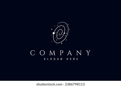 Galaxy logo in outer space with a spiral inside