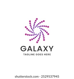 Galaxy logo in simple style with interpolated dots. Abstract space shape for logo, icon, etc.