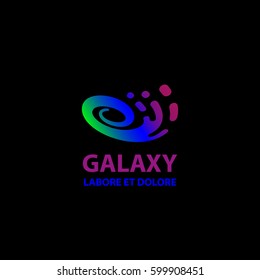 Galaxy logo template. Abstract spiral symbol. 