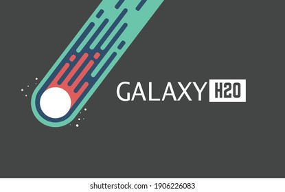 Galaxy meteor. Flat design illustration
