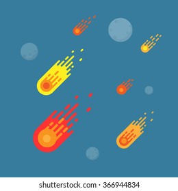 Galaxy with meteor meteorite.