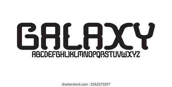 Galaxy, Modern Future bold Alphabet Font Logo. Typography urban style fonts technology, sport, movie brand and logos. vector illustration
