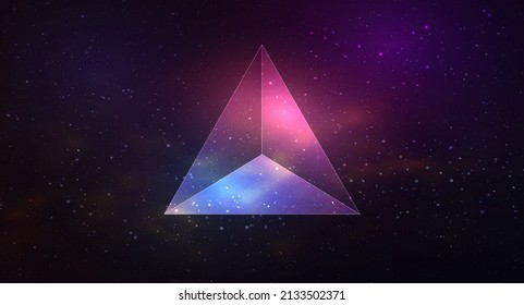 Galaxy nebula background vector illustration with triangle