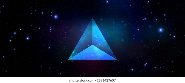 Galaxy nebula background vector illustration with triangle