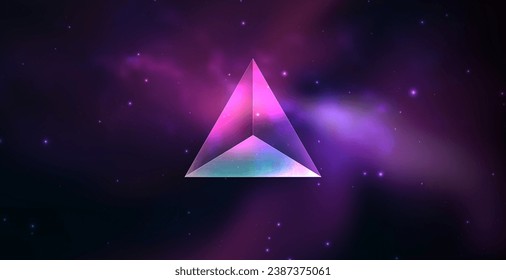 Galaxy nebula background vector illustration with triangle