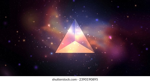 Galaxy nebula background vector illustration with triangle