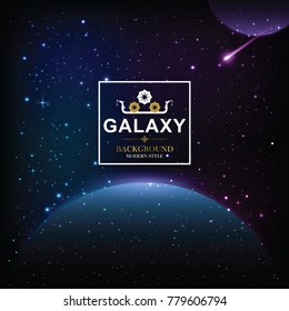 Galaxy night beautiful with pole stars. Colorful galaxy background.