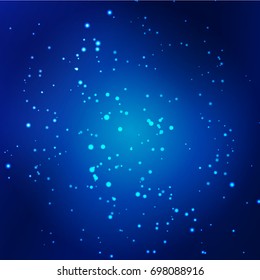 Galaxy on dark background with stars of nebula. Illustration of outer space or universe where people seek in their dreams.